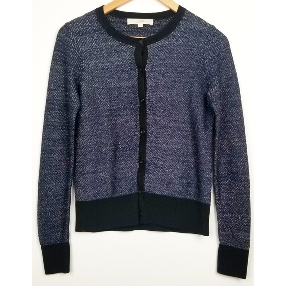 LOFT Sweaters - Loft small blue metallic cardigan sweater